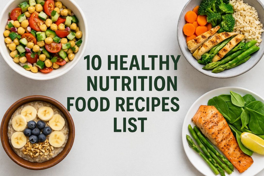 10 healthy nutrition food recipes list